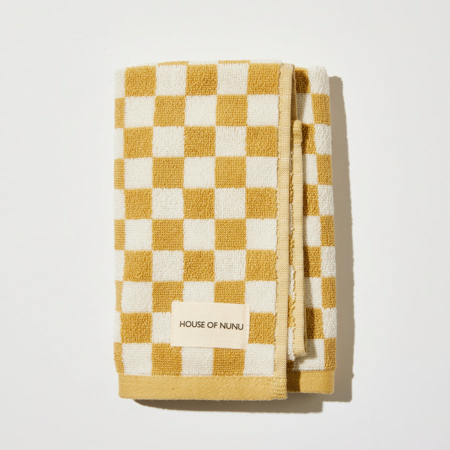 HAND TOWEL IN YELLOW CHECK