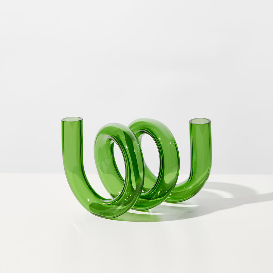 CURLY VASE IN GREEN