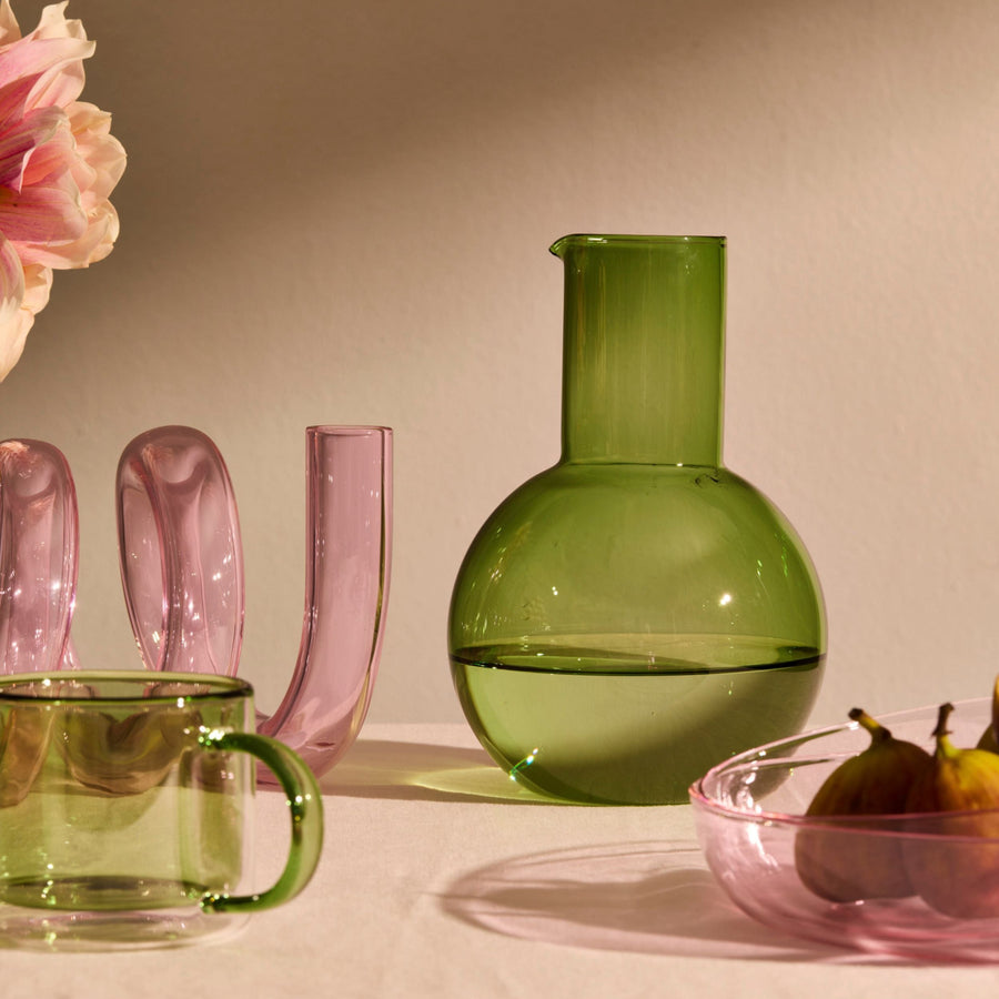 BELLY CARAFE + CUP SET IN GREEN