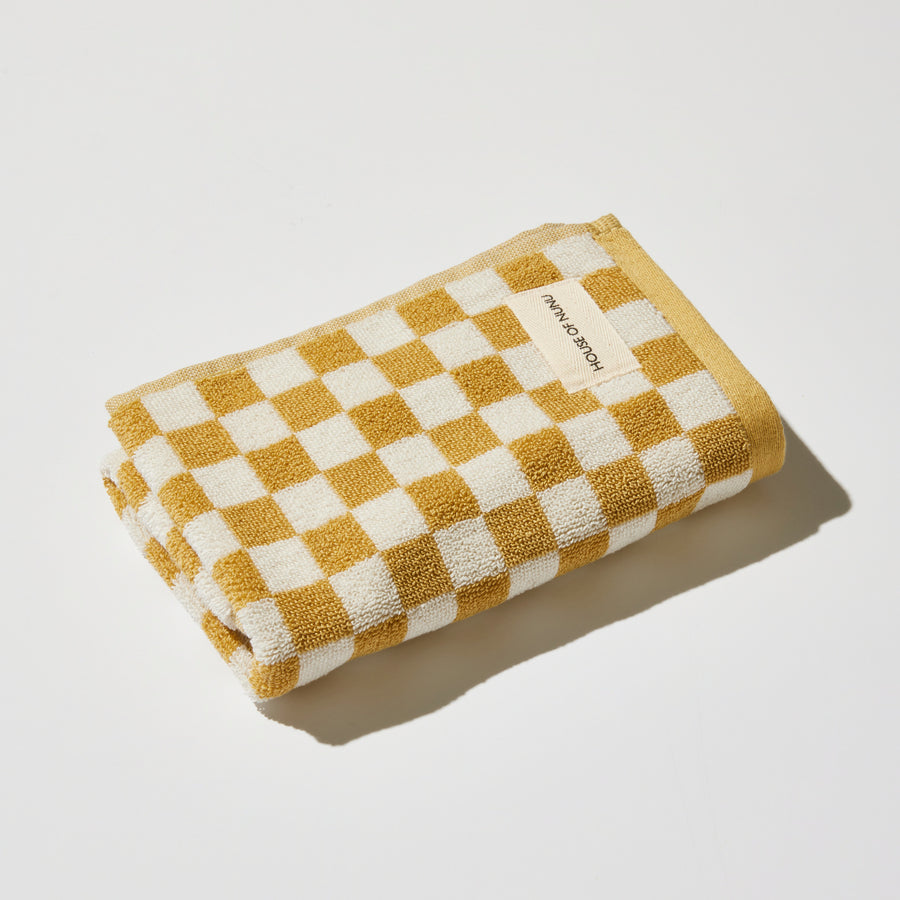 HAND TOWEL IN YELLOW CHECK