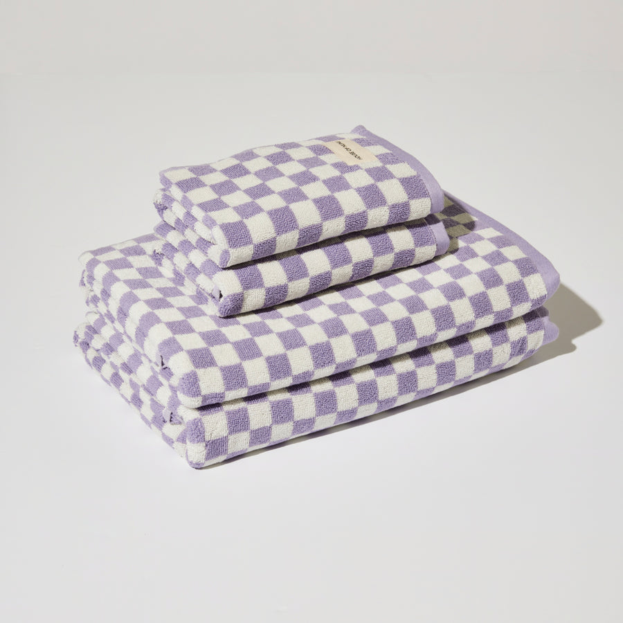 HAND TOWEL IN LILAC CHECK