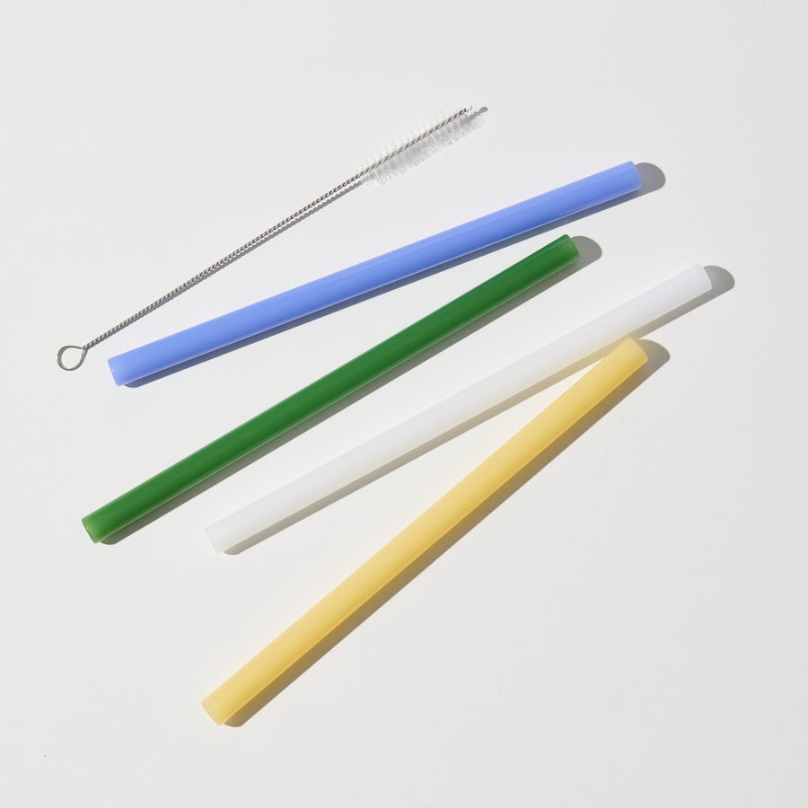 SIPPY SET OF 4 SMOOTHIE STRAWS + BRUSH CLEANER