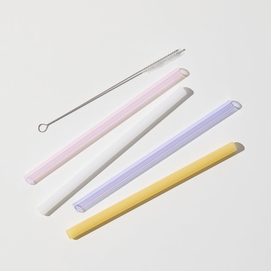 SIPPY STRAWS SET OF 4 + BRUSH CLEANER
