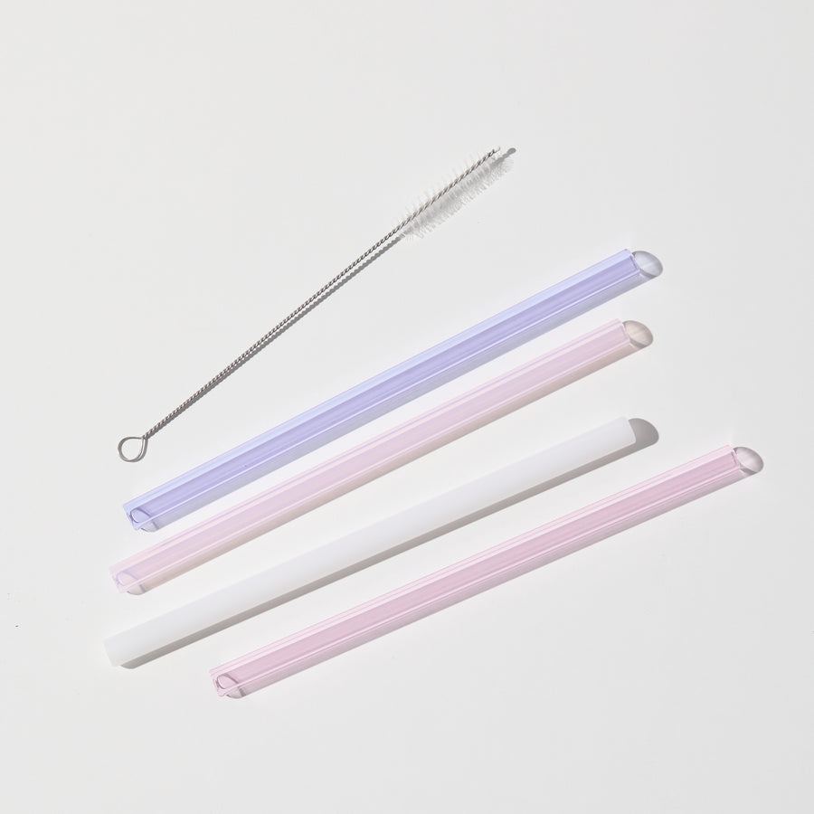 SIPPY SET OF 4 SMOOTHIE STRAWS + BRUSH CLEANER