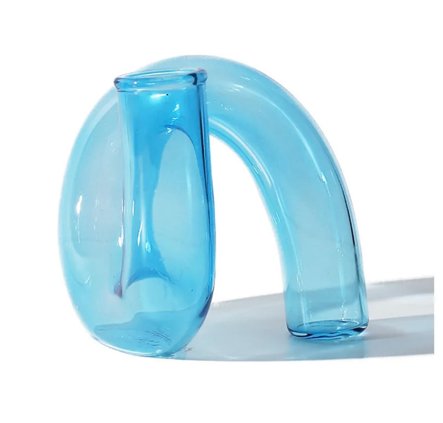 TWIST VASE/CANDLE HOLDER IN LIGHT BLUE