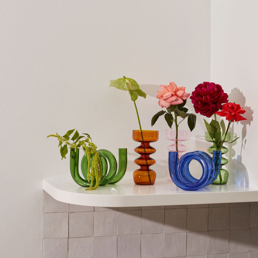 CURLY VASE IN GREEN