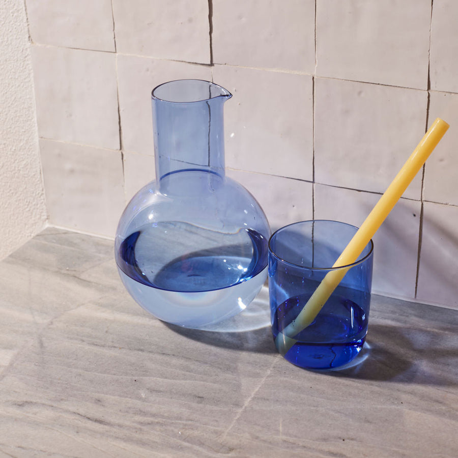 BELLY CARAFE + CUP SET IN BLUE