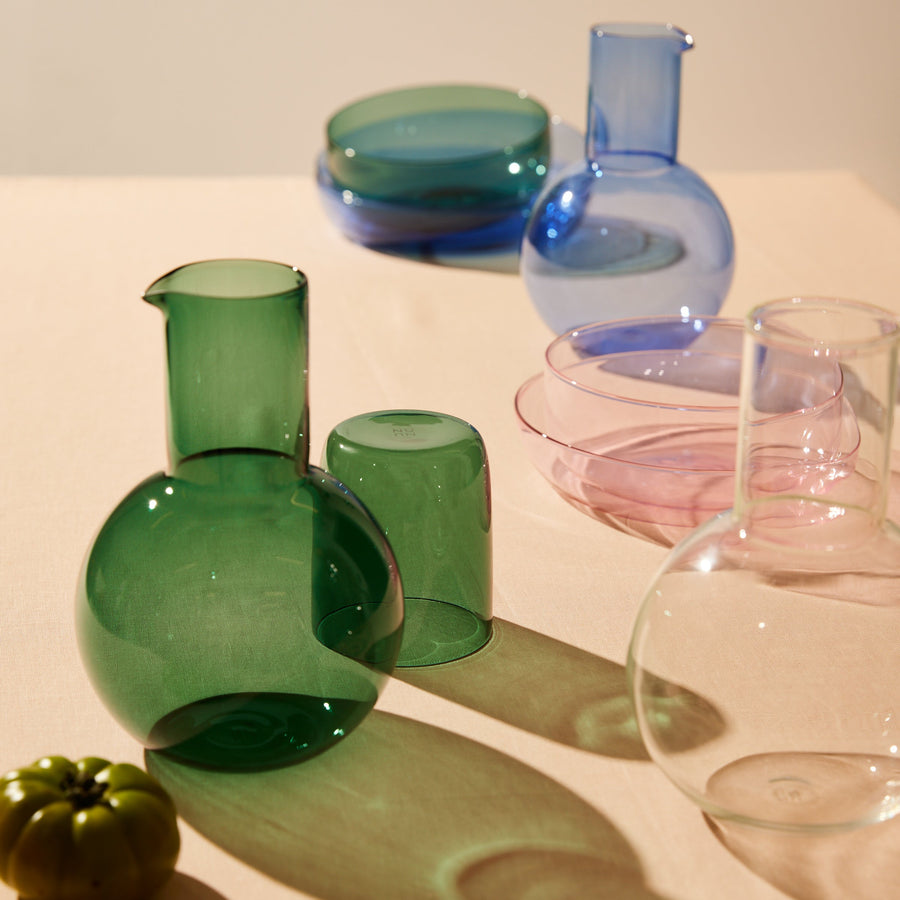 BELLY CARAFE + CUP SET IN BLUE