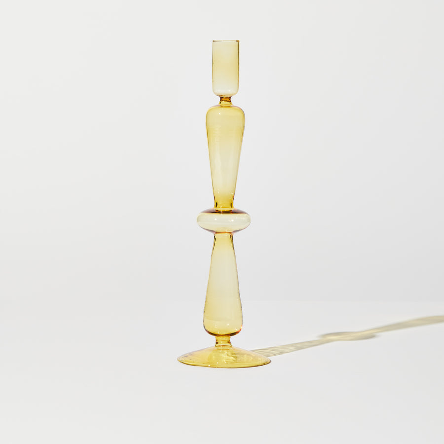 STRETCH CANDLE HOLDER IN YELLOW