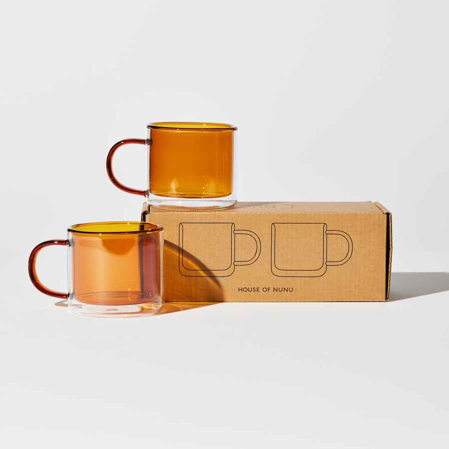 DOUBLE TROUBLE CUP SET IN AMBER - PRE ORDER