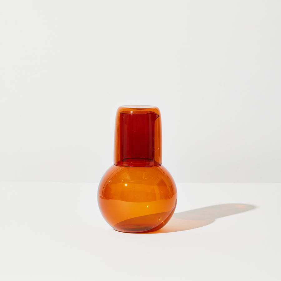 BELLY CARAFE + CUP SET IN AMBER