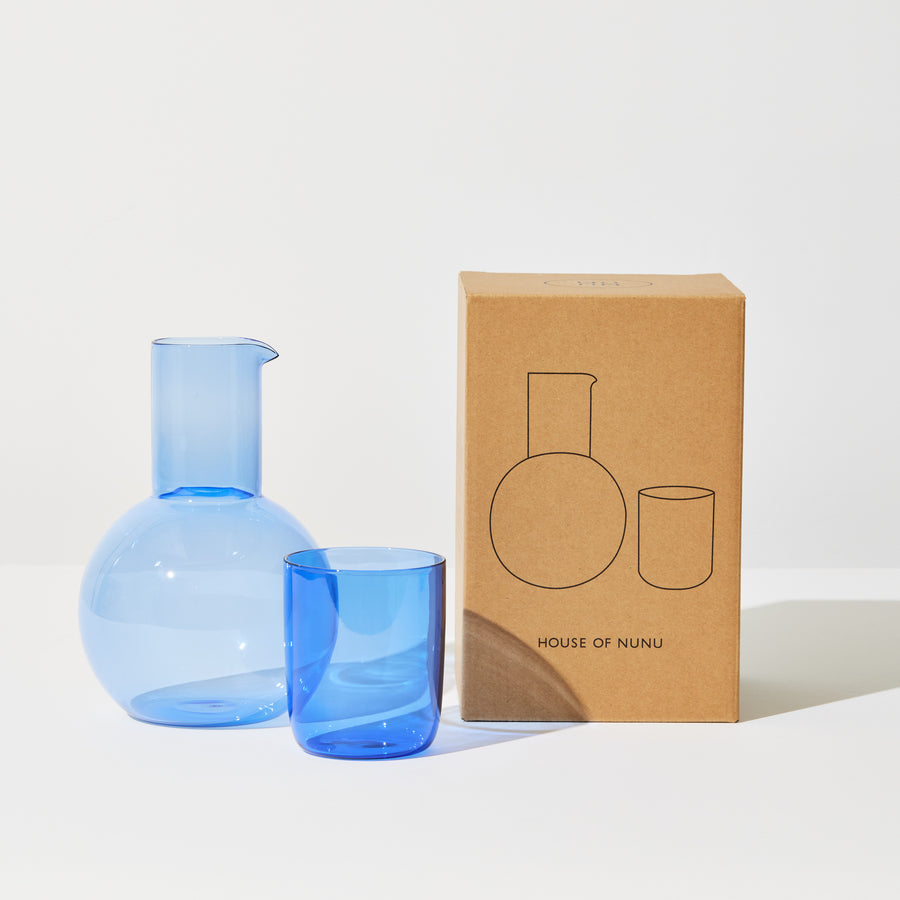 BELLY CARAFE + CUP SET IN BLUE